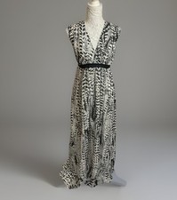 Firetrap Black &White Printed Long Dress Size S