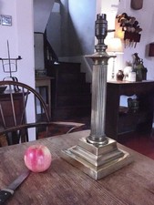 Lovely Antique Chunky Brass Lamp Base To Restore Corinthian Lamp Table Sofa