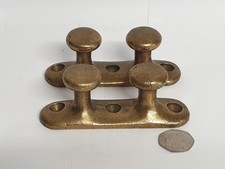 Pair Vintage Brass Mooring Cleats Good Condition 12 x 4.5cm 480g + 464g