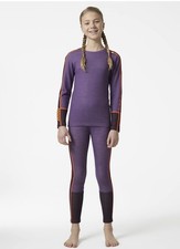Helly Hansen Unisex Kids Junior Lifa Merino Midweight Set Pants 16 Years Purple