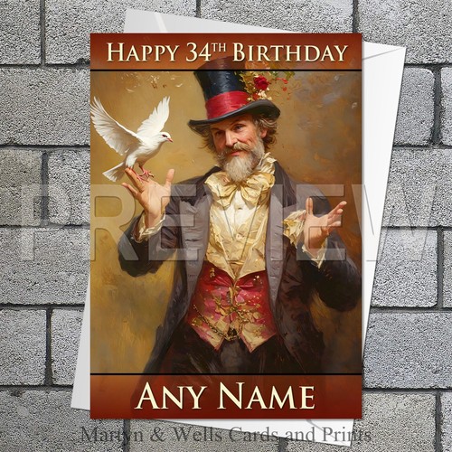 Victorian magician birthday - magician,