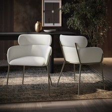 Set of 2 Cream Upholstered