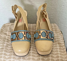SIZE 3.5 ORLA KIELY CREAM LEATHER BEATRICE SHOES WITH DUST BAG NO BOX