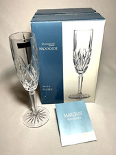 WATERFORD (Marquis)~ Set (4) Crystal CHAMPAGNE FLUTES w/Box (Brookside, 4 oz)