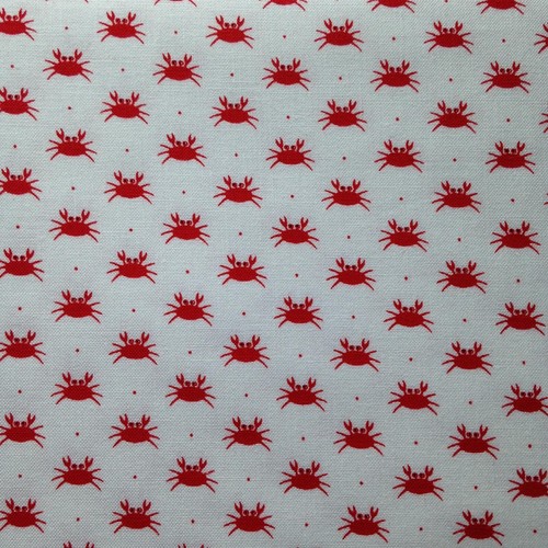 Sea crabs white 100 cotton - white,
