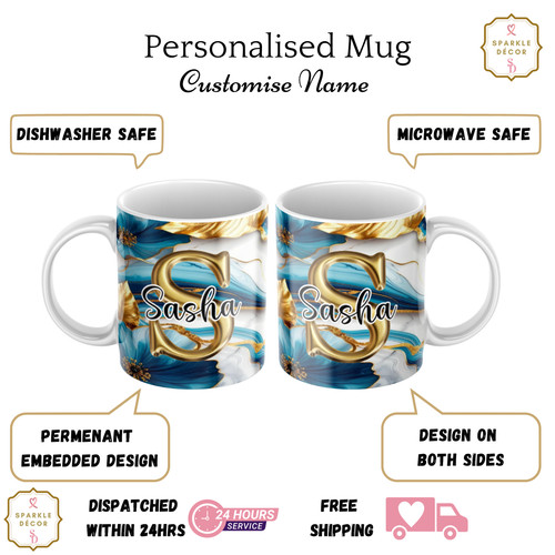 Personalised mug custom marble - mug,