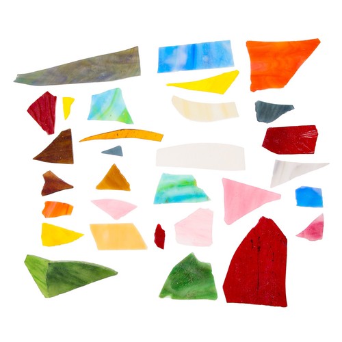 Broken glass pieces for crafts - glass,