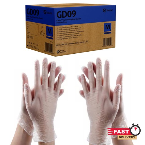 Clear vinyl disposable gloves - clear,