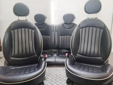 MINI R56 2007-14 ONE COOPER S Black Lounge Leather Interior Front Rear Seats Set