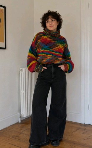 Hand knitted roll neck