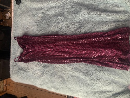 Lipsy burgundy sequin evening