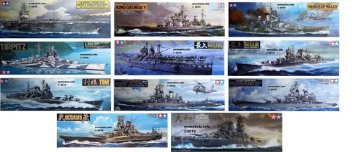 Tamiya 350 battleships - 1/350, &