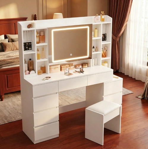 White dressing table - white,