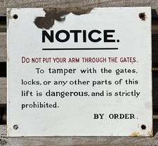 Vintage Enamel Warning Sign -