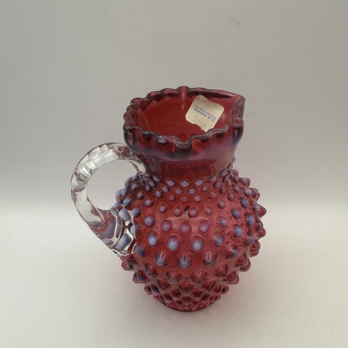 Fenton pitcher hobnail - hobnail, pink