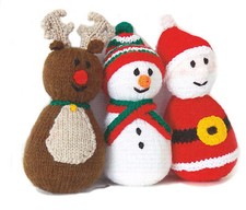DK KNITTING PATTERN - CUTE CHRISTMAS CHARACTER TOYS REINDEER, SNOWMAN, SANTA