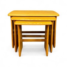 Ercol Gold Label Blonde Elm Nest of 3 Tables