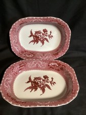 Pair Spode Pink Camilla 9” X