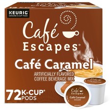 Cafe Escapes Cafe Caramel, Keurig K-Cup Pod, 72 Count