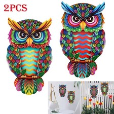 2x Metal Colorful Owl Ornament