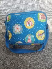 Laura Ashley insulated picnic lunch cool bag Blue Fairground / seaside print VGC
