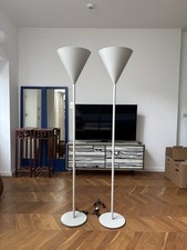 Pair Of Light Grey Metal Floor Lamps From Natuzzi