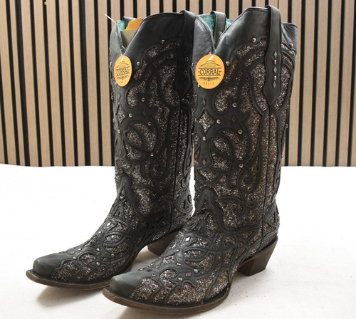 Corral ladies black - corral, glittered