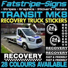 to fit FORD TRANSIT MK8 RECOVERY TRUCK STICKERS GRAPHICS STRIPES 24 HOURS 24/7