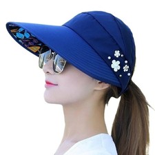 Women Ladies Summer Wide Brim Foldable Sun Hat Anti-UV Beach Visor Caps Hats NEW