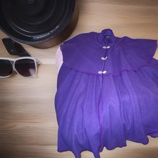 Purple Shire Wool Cloak Cape