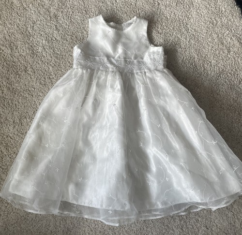 White embroidered organza fit - embroidered,
