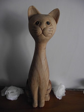 VINTAGE 15" TALL CARVED WOODEN