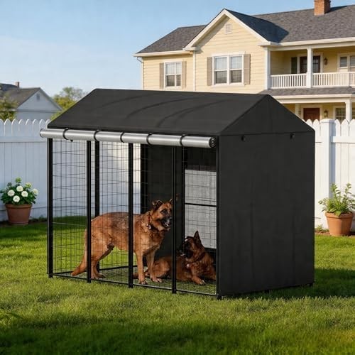 Covered dog kennel - covered,