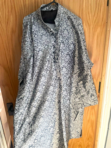 Men grey patterned kurta - men's,