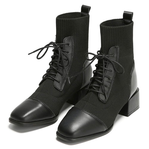 Women boots black faux - women's, 5