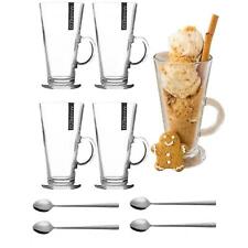 Latte Glasses Clear Tall Coffee Cups Large 250ml Clear With Or Without 4 Spoons