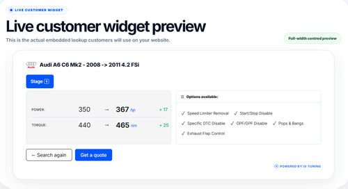 Vehicle remap widget - vehicle,