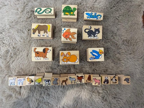 Wood mounted rubber stamps - rubber, x