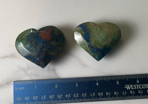 Polished heart chrysocolla - polished,