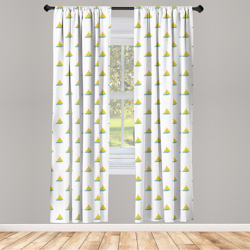 Sailboat curtains panel set - sailboat,