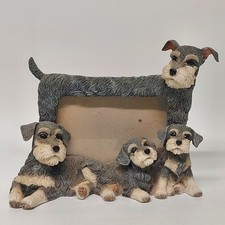 Very Unique Schnauzer Dog & Puppies 3D Resin Photo Frame 6x4"
