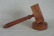 MASONIC ACACIA GAVEL & BLOCK