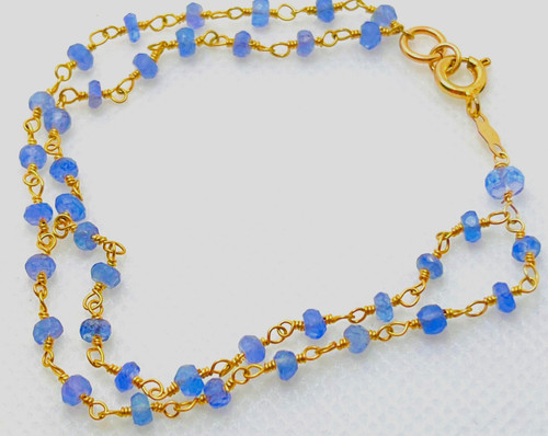 Tanzanite bracelet 14k gold - tanzanite,