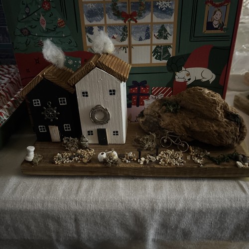 Handmade driftwood village - driftwood,