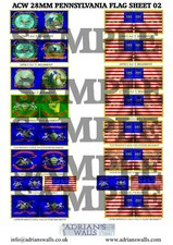 AMERICAN CIVIL WAR - ACW - STATE FLAG SHEETS     28mm
