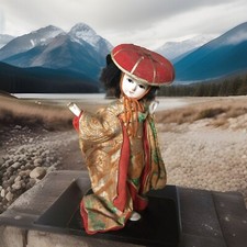 Original Antique Geisha Original Japanese 15cm Tall Doll Kimono VGC