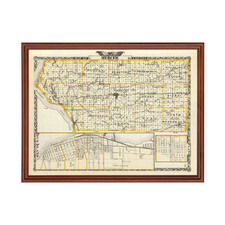 Old Map of Mercer County, IL 1876 - Vintage Illinois Art