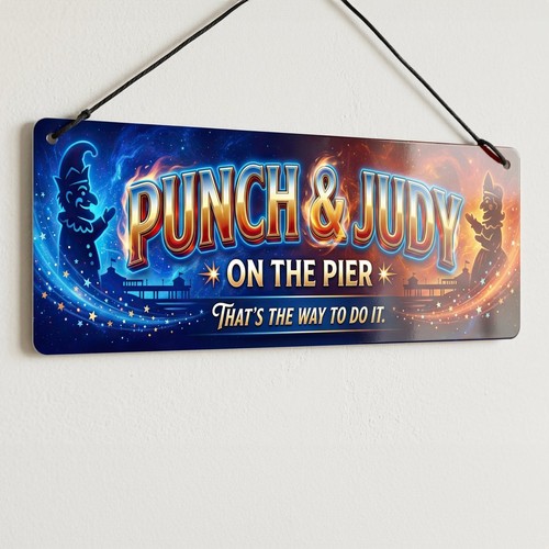 Punch judy metal - sign, 28cm