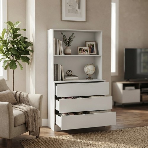Elegant wooden bookcase with - bookcase,