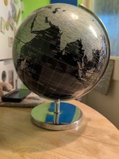Black And Silver World Globe
